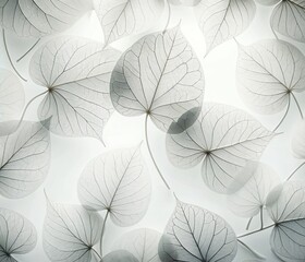 Ethereal Beauty of Dense White Leaves - Flat Lay Art Background