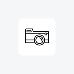 Camera black outline icon , vector, pixel perfect, illustrator file