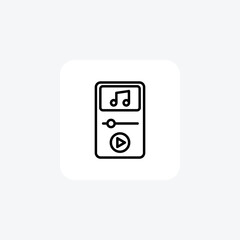 Music Player black outline icon , vector, pixel perfect, illustrator file