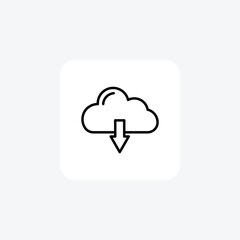 Downloads black outline icon , vector, pixel perfect, illustrator file