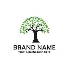 Obraz premium tree logo with tree illustration 4