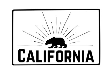California Iconic art and typography. Western United States