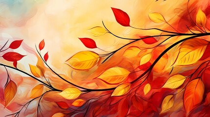 Fototapeta premium seamless background picture with leaf pattern, leaves, trees, tree branches