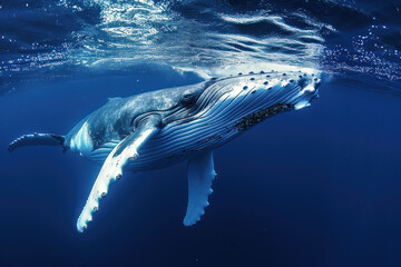 Humpback whale in the tropical waters of Tonga