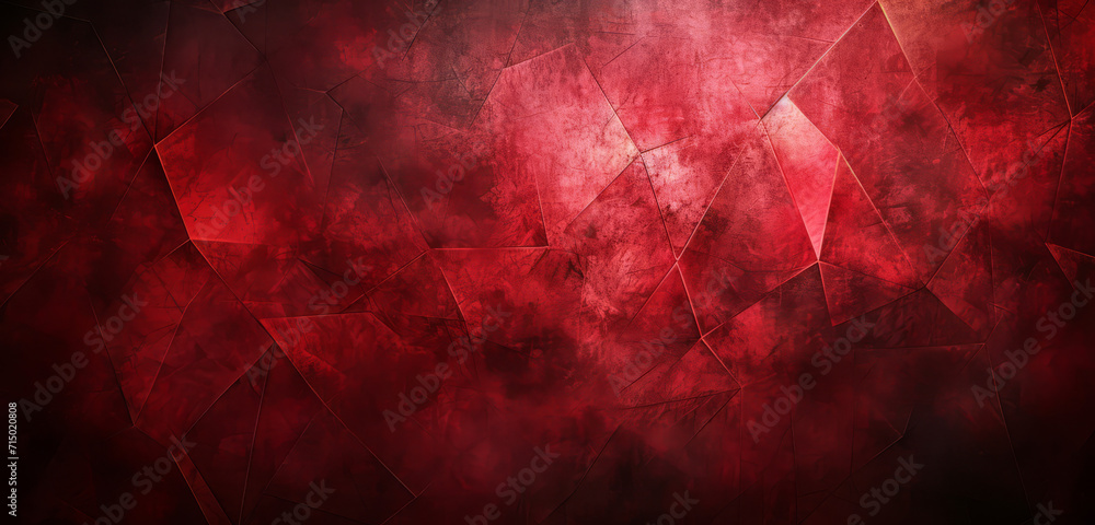 Wall mural dark grunge background with abstract red shards. - Wall murals