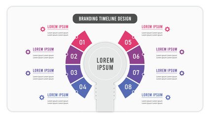 bulb based eight step infographic template