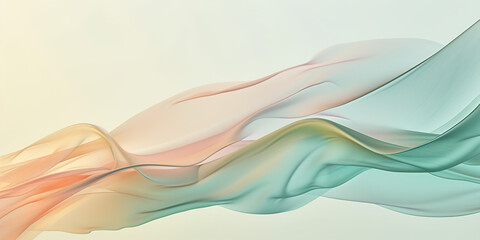 Elegant Abstract Silk Fabric Waves in Pastel Tones - Background 