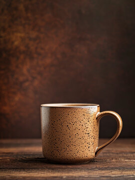 Einzelne Perfekte Kaffeetasse auf Mattem, Dunkelbraunem Hintergrund
