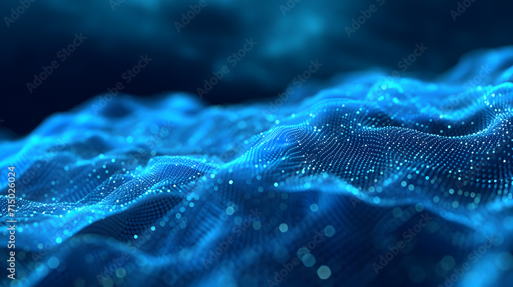 Poster 3d illustration, concept image. embossed mesh representing internet connections in cloud computing.,
