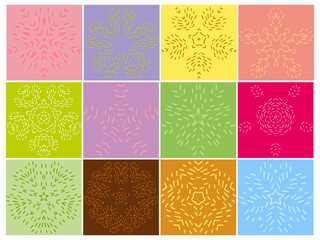 spring circle floral vector design elements set