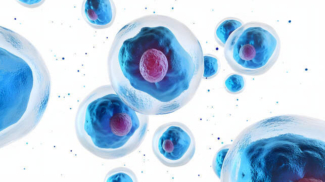 3d Rendered Illustration Of Human Cells Isolated On White Background