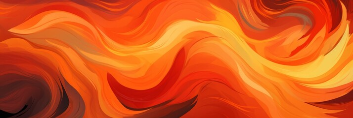 banner, texture of fire and flame. bright colorful background in the style of dark red and yellow-orange, swirling colors. conflagration. - obrazy, fototapety, plakaty