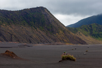 Volcanic landscape in the crater of Mount Bromo, Java, Indonesia