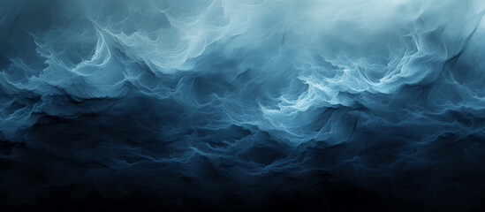 Obraz premium Abstract background, swirling ocean waves with a celestial, airy quality over a rich gradient of blues