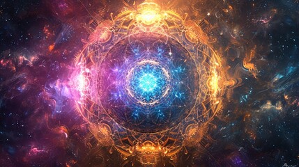 Illuminated Mystique: Sacred Geometry Symbol Sigil Radiating a Glowing Shine.