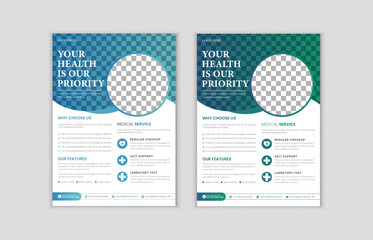 Dental and Corporate healthcare and medical flyer or poster design layout template	