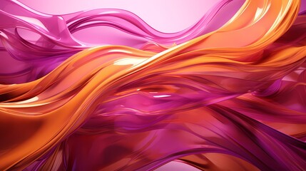 Translucent streams of golden liquid and magenta merging and swirling, creating an enchanting...