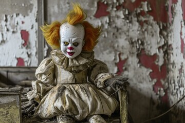 An evil clown doll.