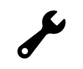 Wrench icon. Simple wrench black illustration.