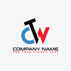 letters ctw logo design vector format