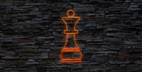 Glowing neon Chess icon isolated on black background. Business strategy. Game, management, finance....