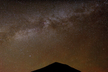 STARRY NIGHT AND THE MILKY WAY DURING WINTER MONTH IN THE DESERT IN ALGERIA