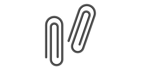 Pair Of Attach Paper Clip Thin line Icon Isolated On White Background.	