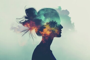 Woman Developing Her Emotional Intelligence. Concept Exploring the Mind