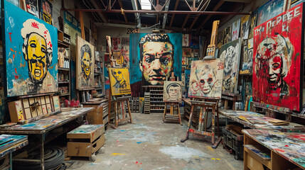 Obraz na płótnie Canvas Capturing Creativity in the Art Studio. Journey of an Artist