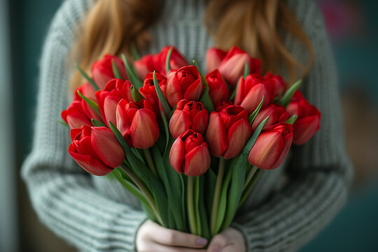 bouquet of tulips, International Women's Day
