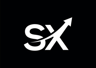 simple minimal letter SX arrow logo