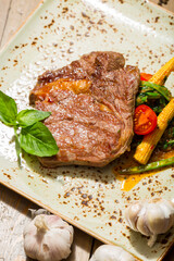 grilled meat with vegetables