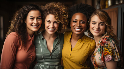Fototapeta premium Diverse Women Body Positivity Group. Multicultural Femininity Variety