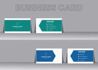 Set of modern horizontal corporate business card print templates. Vector illustration. Professional Business card design and modern visiting card vector template.