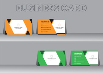 Set of modern horizontal corporate business card print templates. Vector illustration. Professional Business card design and modern visiting card vector template.