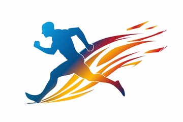 Fototapeta na wymiar Running man logo, sports concept, Olympic Games