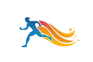 Running man logo, sports concept, Olympic Games