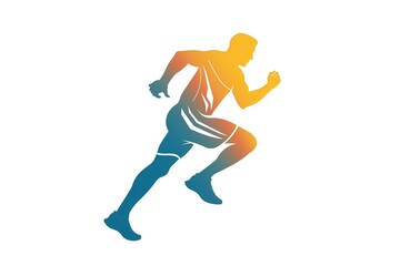 Running man logo, sports concept, Olympic Games