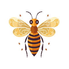 Flying honey bee collecting pollen CARTOON VECTOR