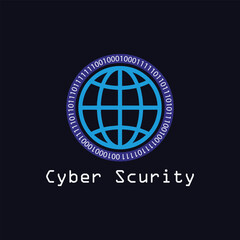 digital cyber security logo design vector