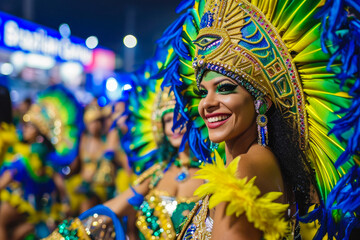 People celebrate brazilian carnival generative ai - obrazy, fototapety, plakaty