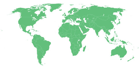Fototapeta na wymiar states with borders on map of the world