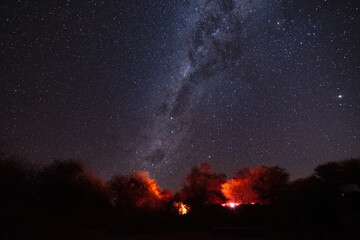 Fototapeta na wymiar Vía Láctea en el Hemisferio Sur, San Pedro de Atacama, Chile
