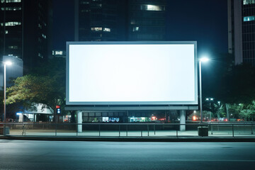empty white billboard with space for mock up information at urban street.