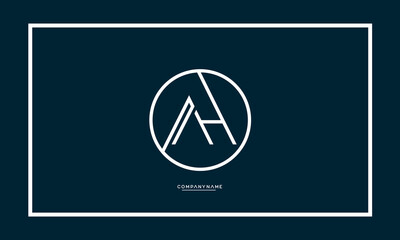 AH or HA Alphabet letters icon logo monogram