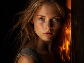 Candid photo portrait of a young woman of natural beauty, portrait, close-up, soft natural volumetric cinematic ideal light, chiaroscuro