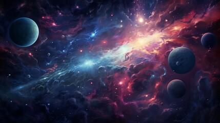 Obraz na płótnie Canvas planet and space ai generated