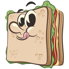 vector illustration of cute sandwich character mascot, work of handmade