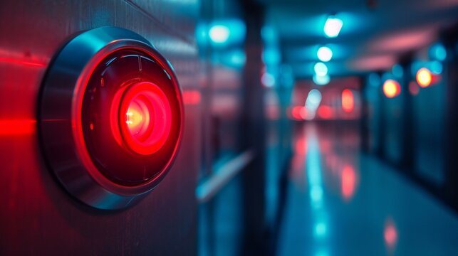 Emergency panic button integrated into the security system for quick response in crisis situations. [Emergency panic button in security system
