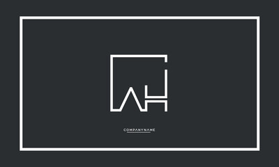 AH or HA Alphabet letters icon logo monogram